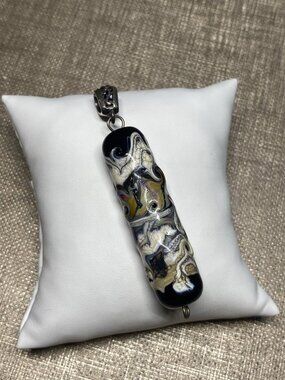 Sterling Silver 925 Thailand SX Artisan Glass Pendant Lampwork Multicolor